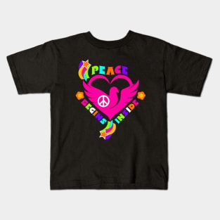 Peace Begins Inside Dove Heart Kids T-Shirt